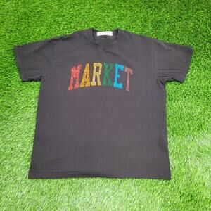 Vintage Chinatown Market Rhinestone Shirt Women XL 23x27 Y2K